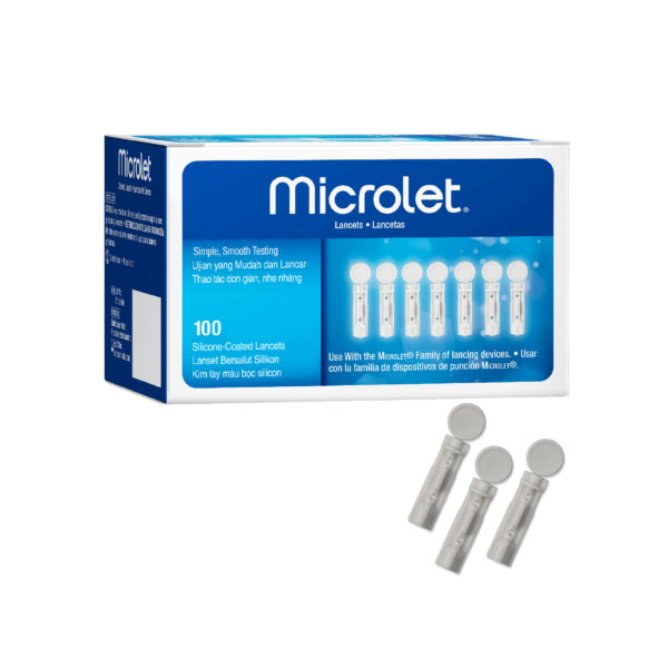 Microlet lancets for safe and precise blood sugar testing, an essential part of diabetes supplies available to buy online.