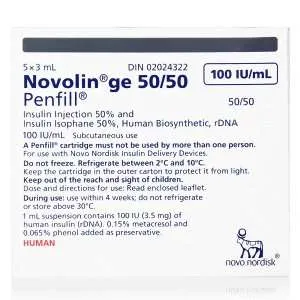 Novolin GE 50/50 Penfill Cartridges