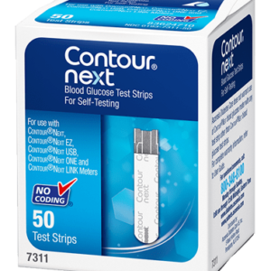 Contour Next test strips for accurate blood glucose monitoring, essential diabetes supplies available to buy online.